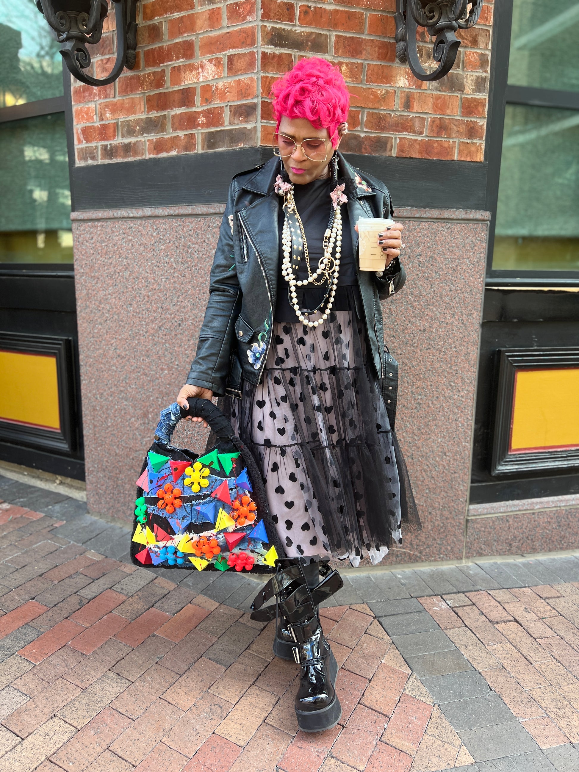 Funky Abstract Art Denim Bag Oddity Style