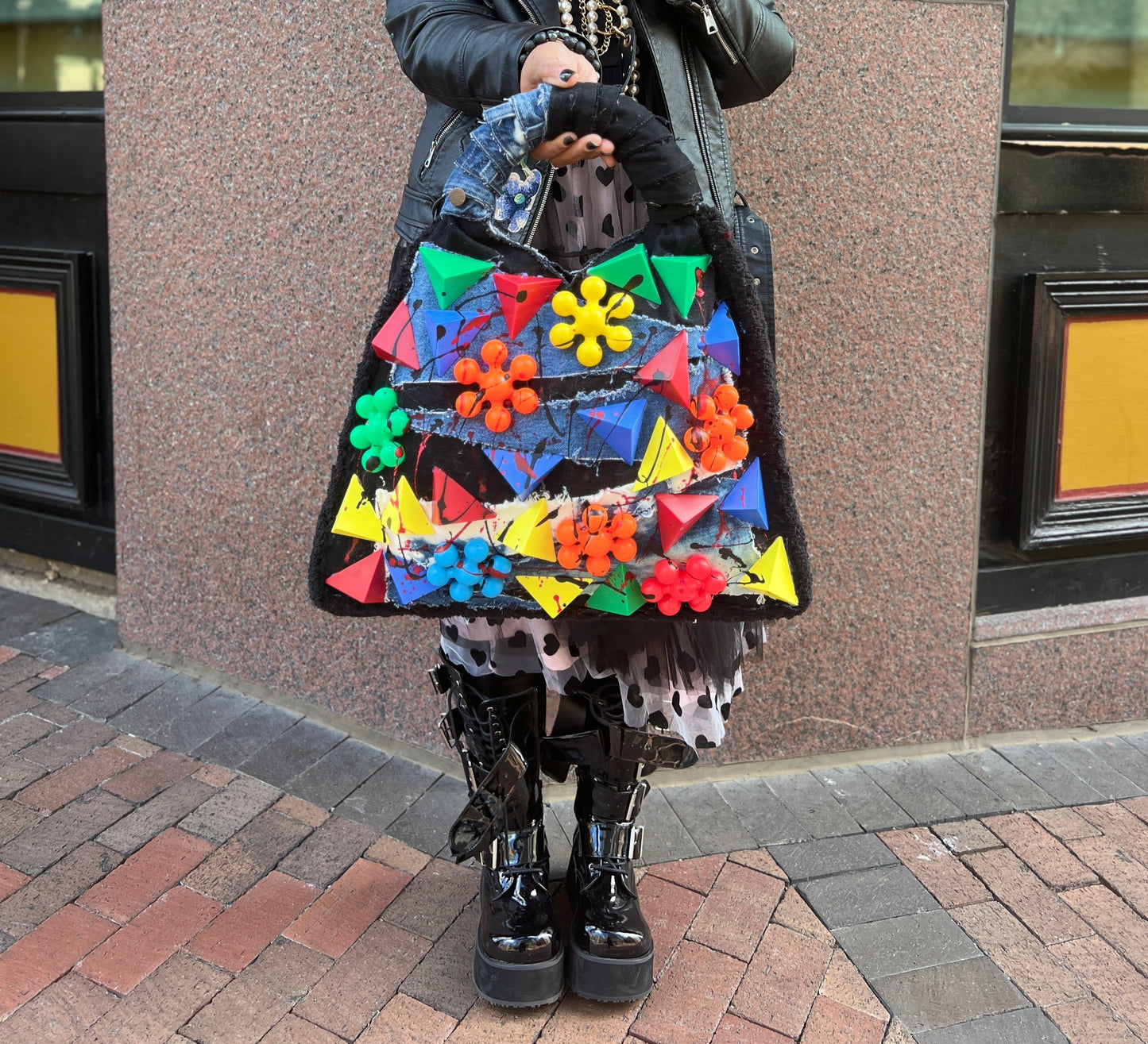 Funky Abstract Art Denim Bag Oddity Style