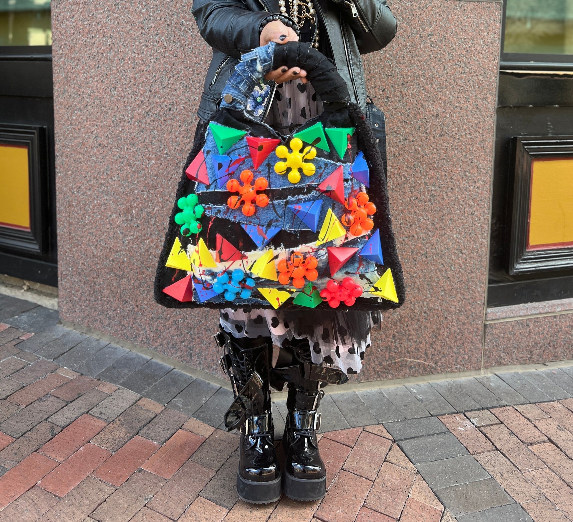 Funky Abstract Art Denim Bag Oddity Style