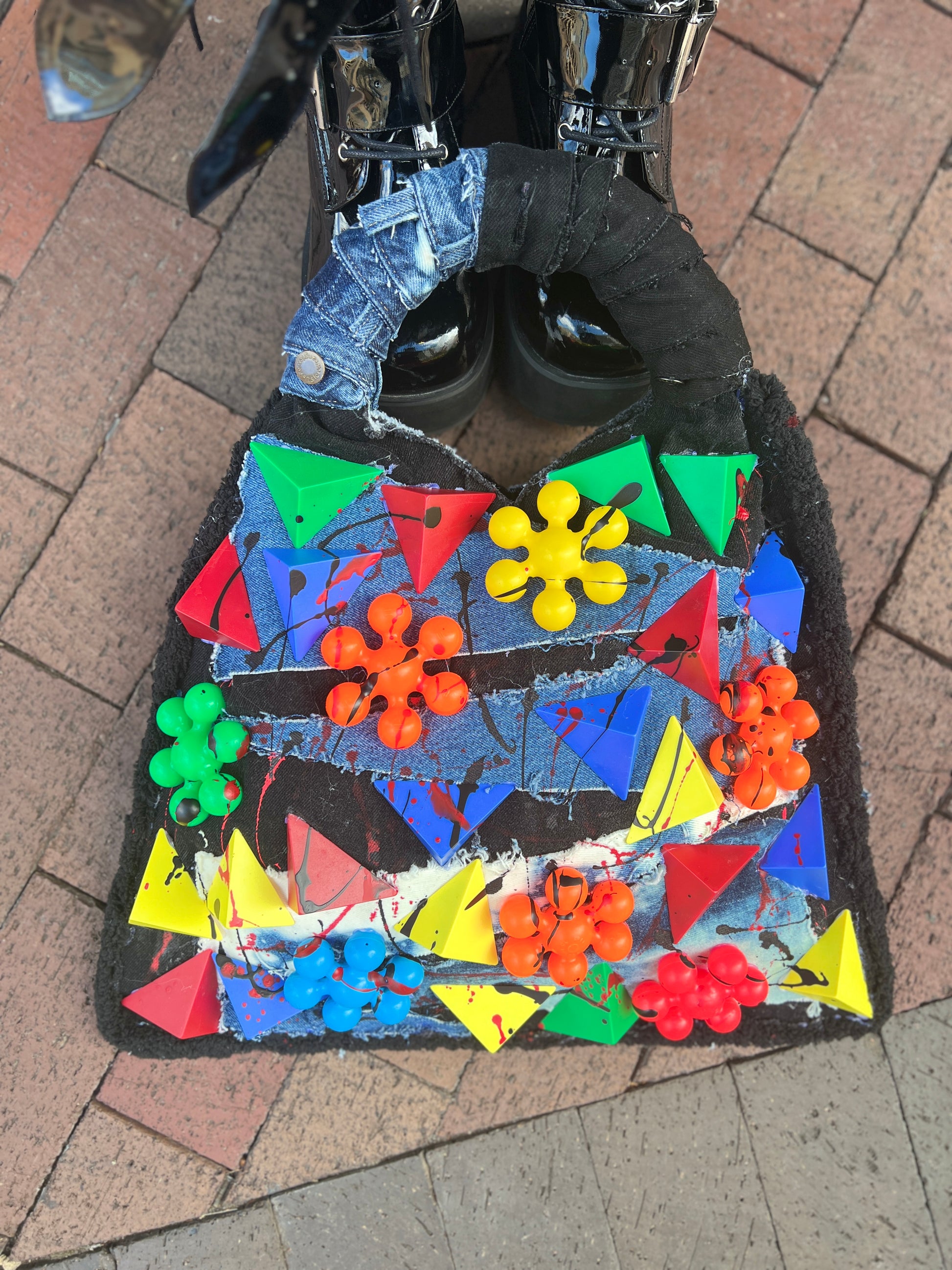 Funky Abstract Art Denim Bag Oddity Style