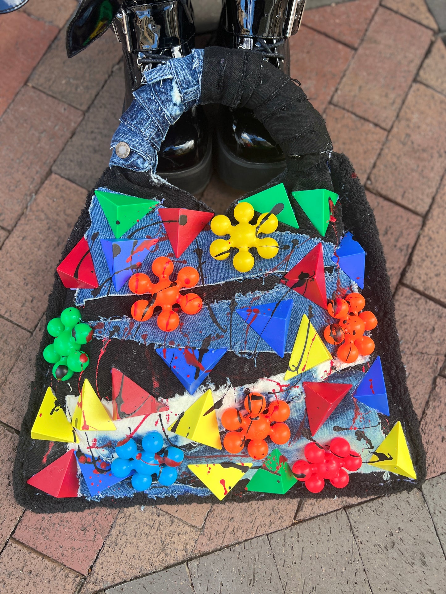 Funky Abstract Art Denim Bag Oddity Style