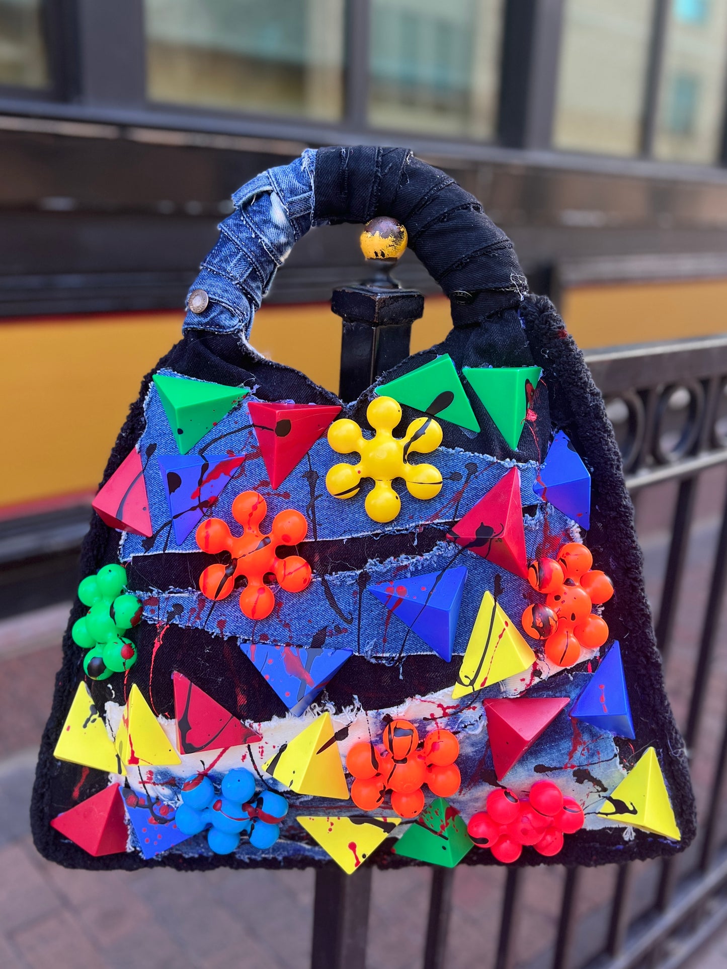 Funky Abstract Art Denim Bag Oddity Style