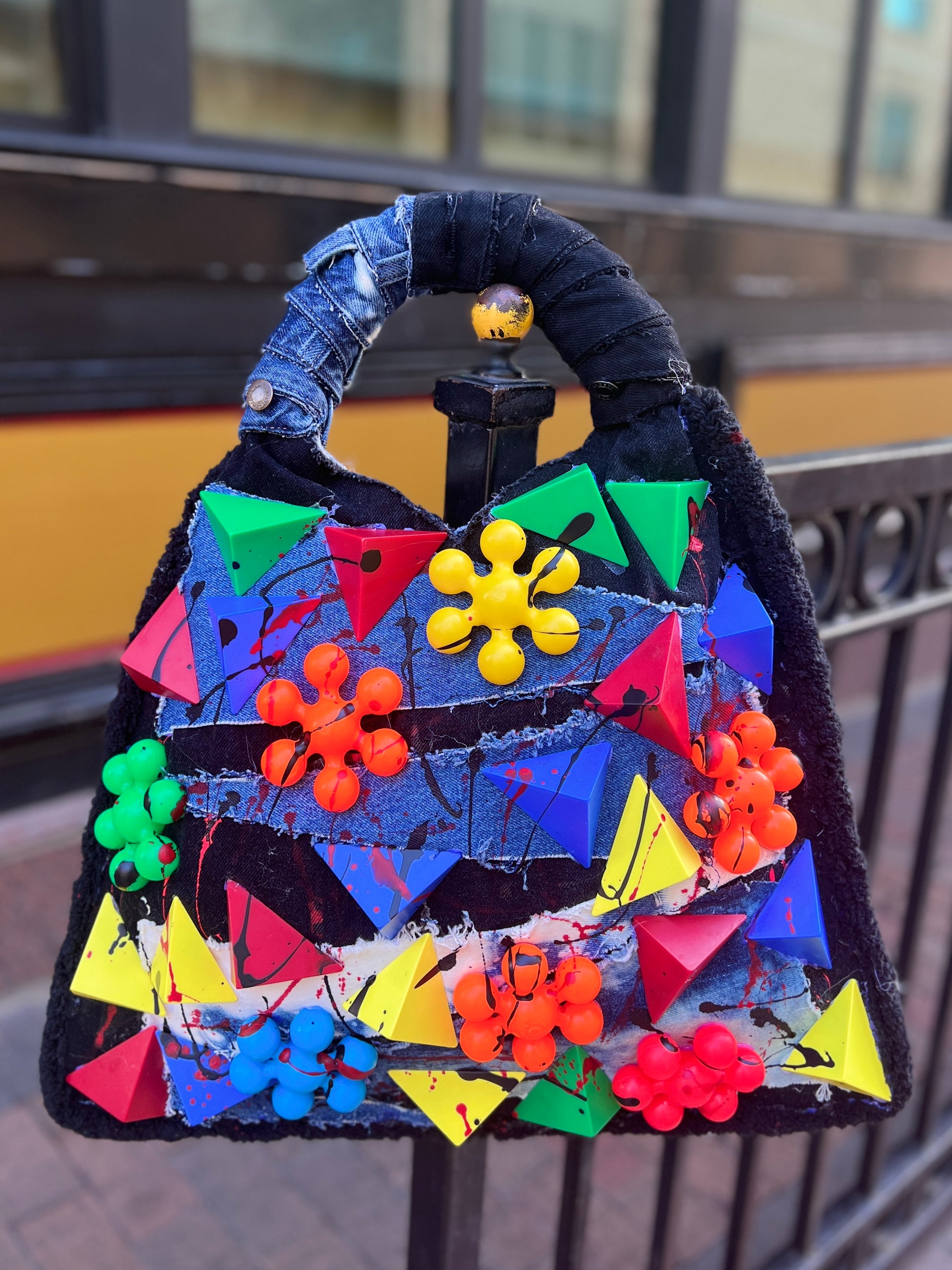 Funky Abstract Art Denim Bag Oddity Style