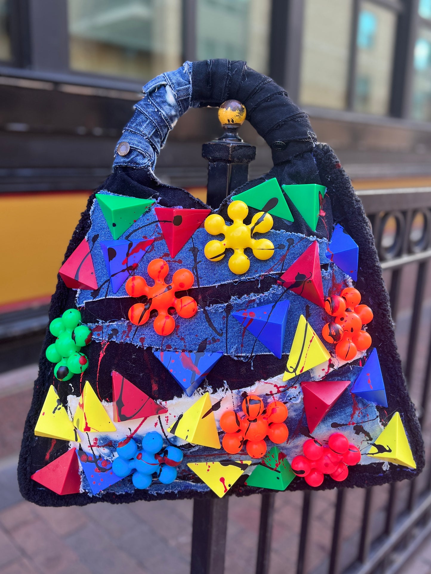 Funky Abstract Art Denim Bag Oddity Style