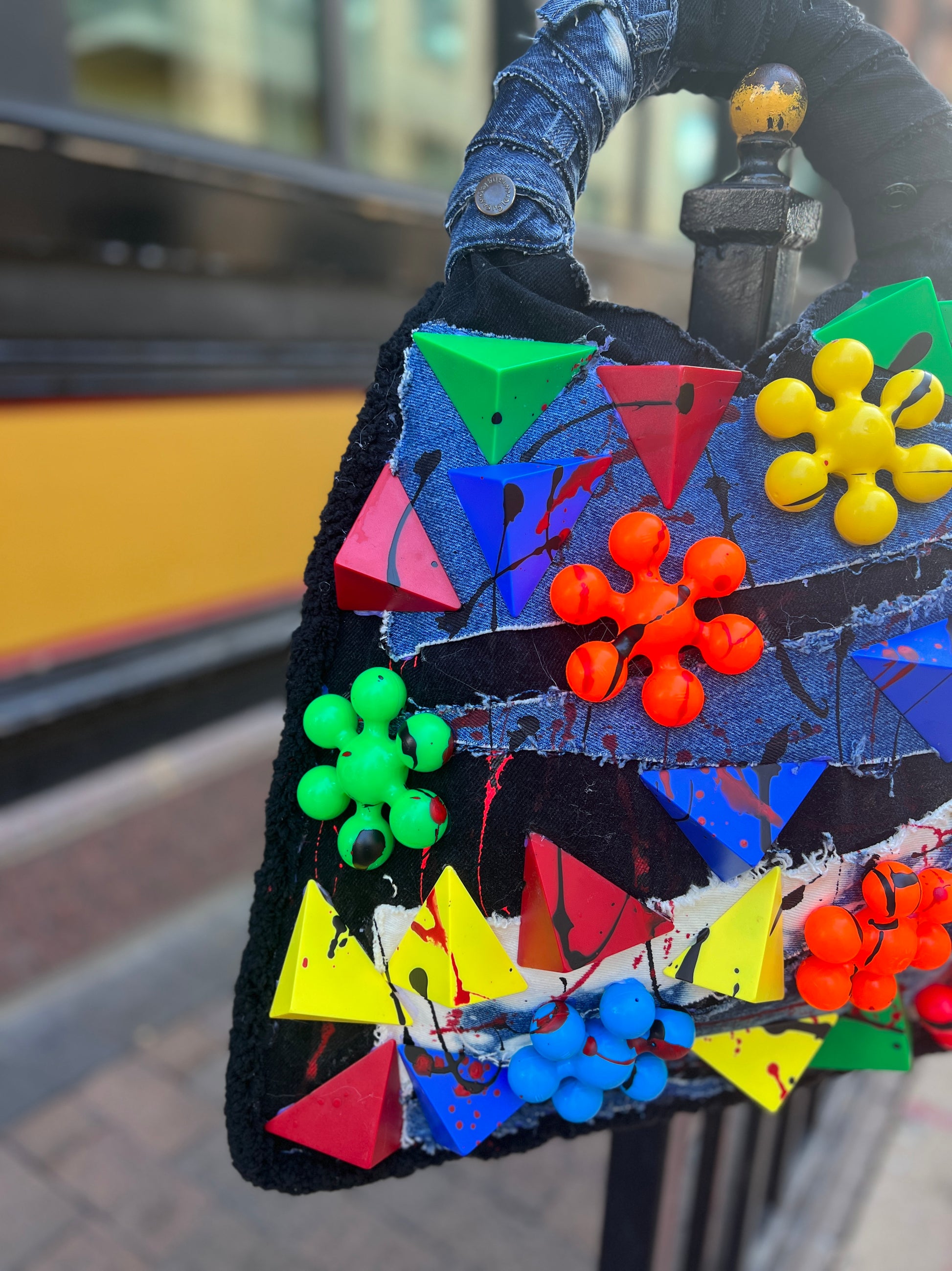Funky Abstract Art Denim Bag Oddity Style
