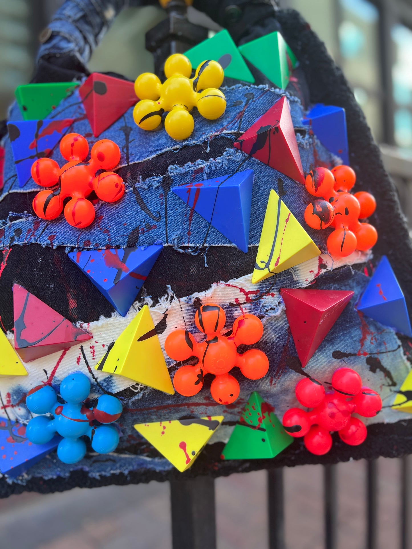 Funky Abstract Art Denim Bag Oddity Style