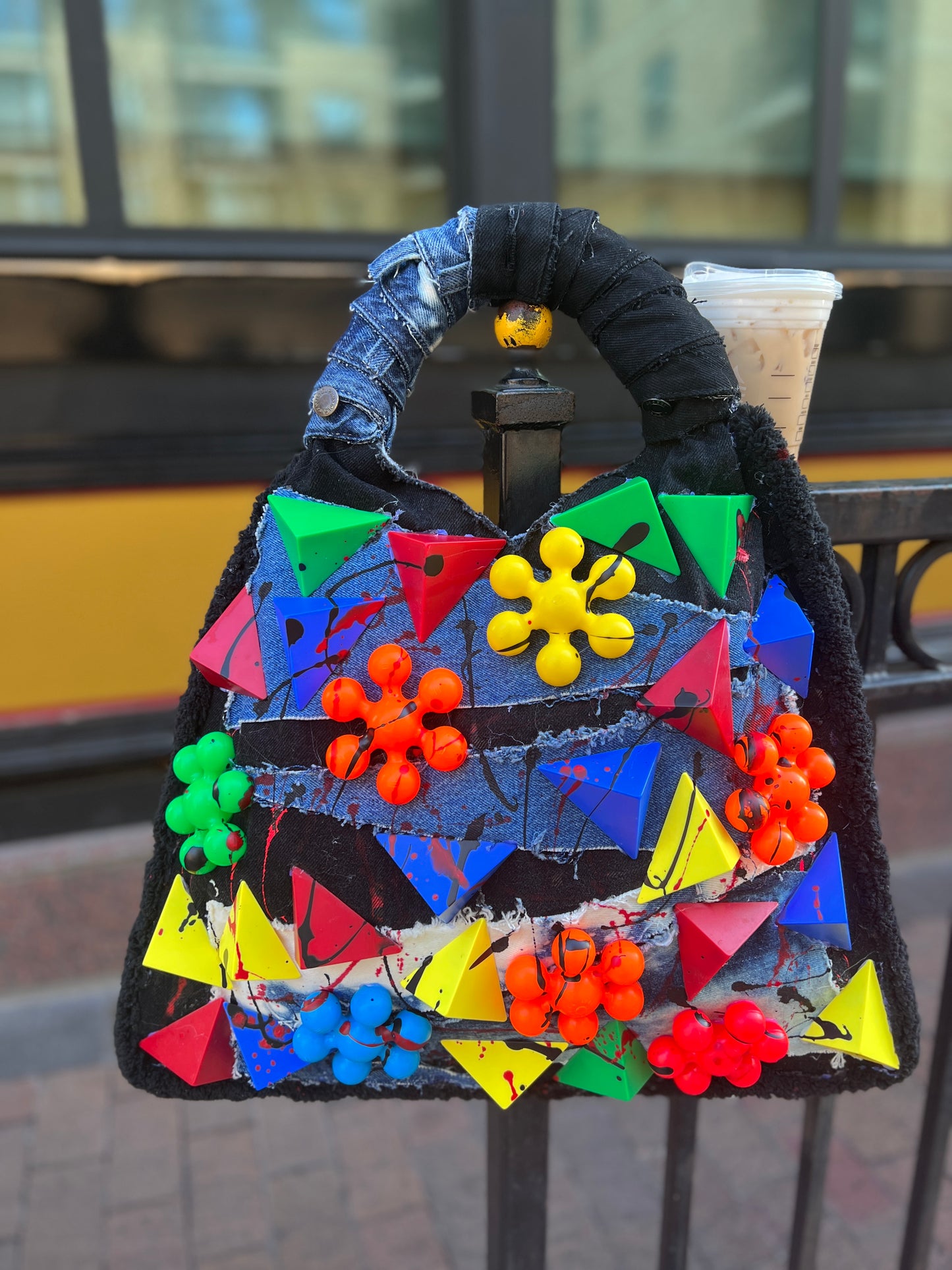 Funky Abstract Art Denim Bag Oddity Style