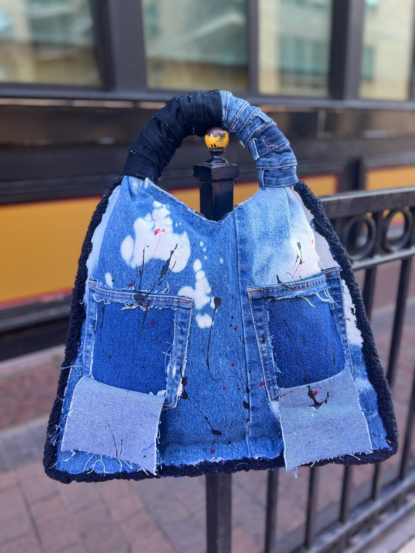 Funky Abstract Art Denim Bag Oddity Style