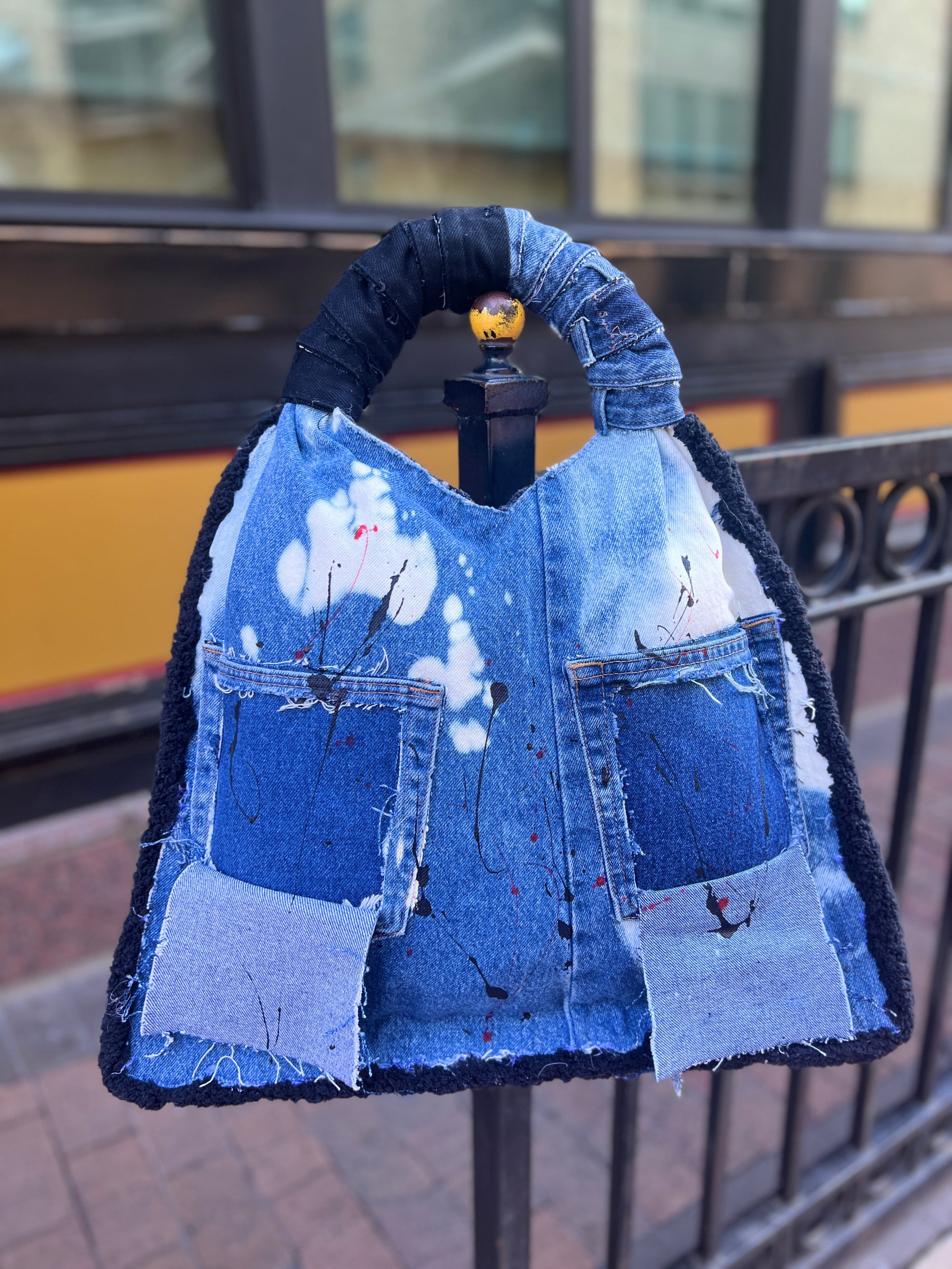 Funky Abstract Art Denim Bag Oddity Style