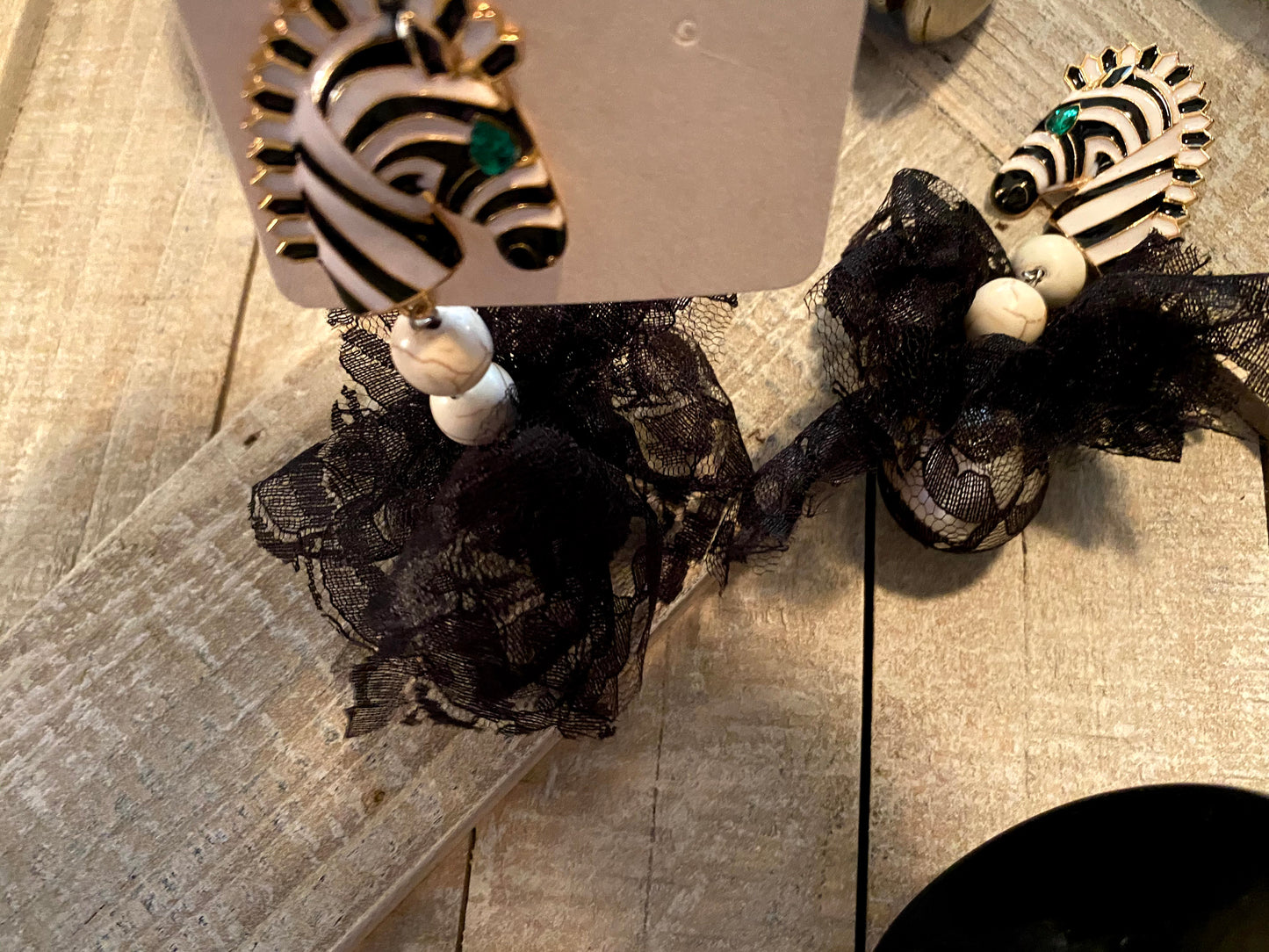 Betty Jane Black And White Gothic Grunge Earrings