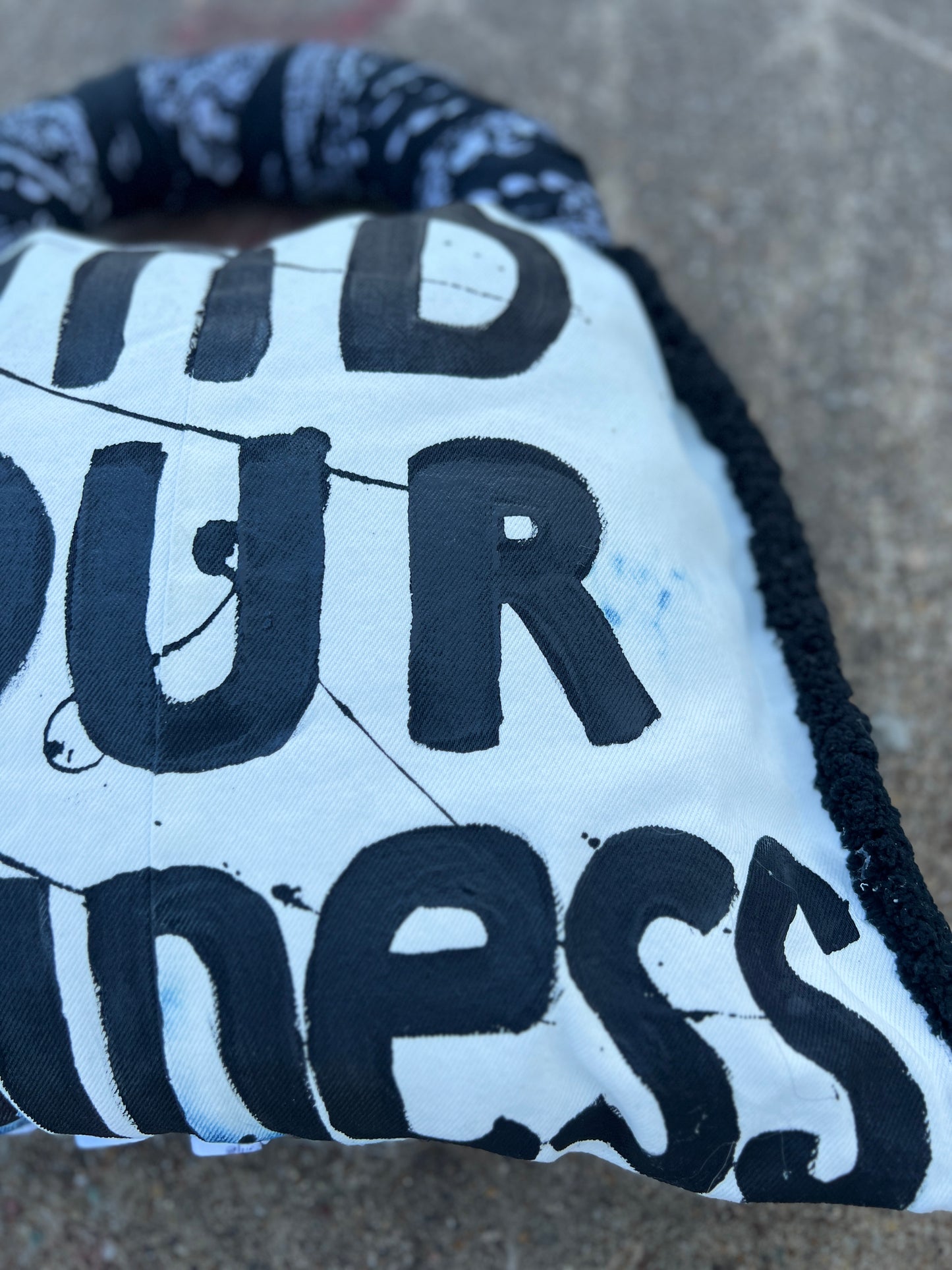 Mind Your Business Dominoes Denim Bag With Black Bandana :