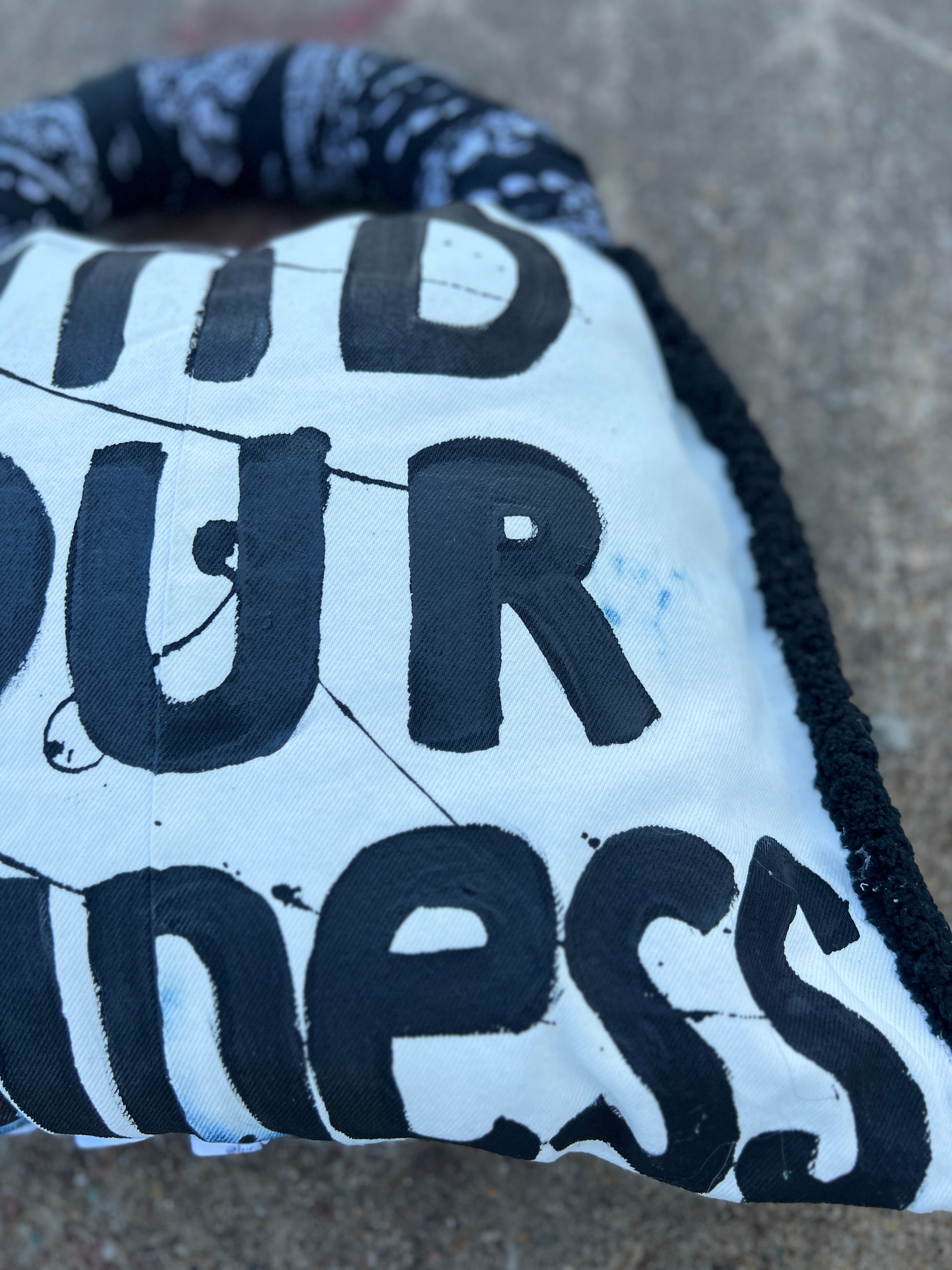 Mind Your Business Dominoes Denim Bag With Black Bandana :