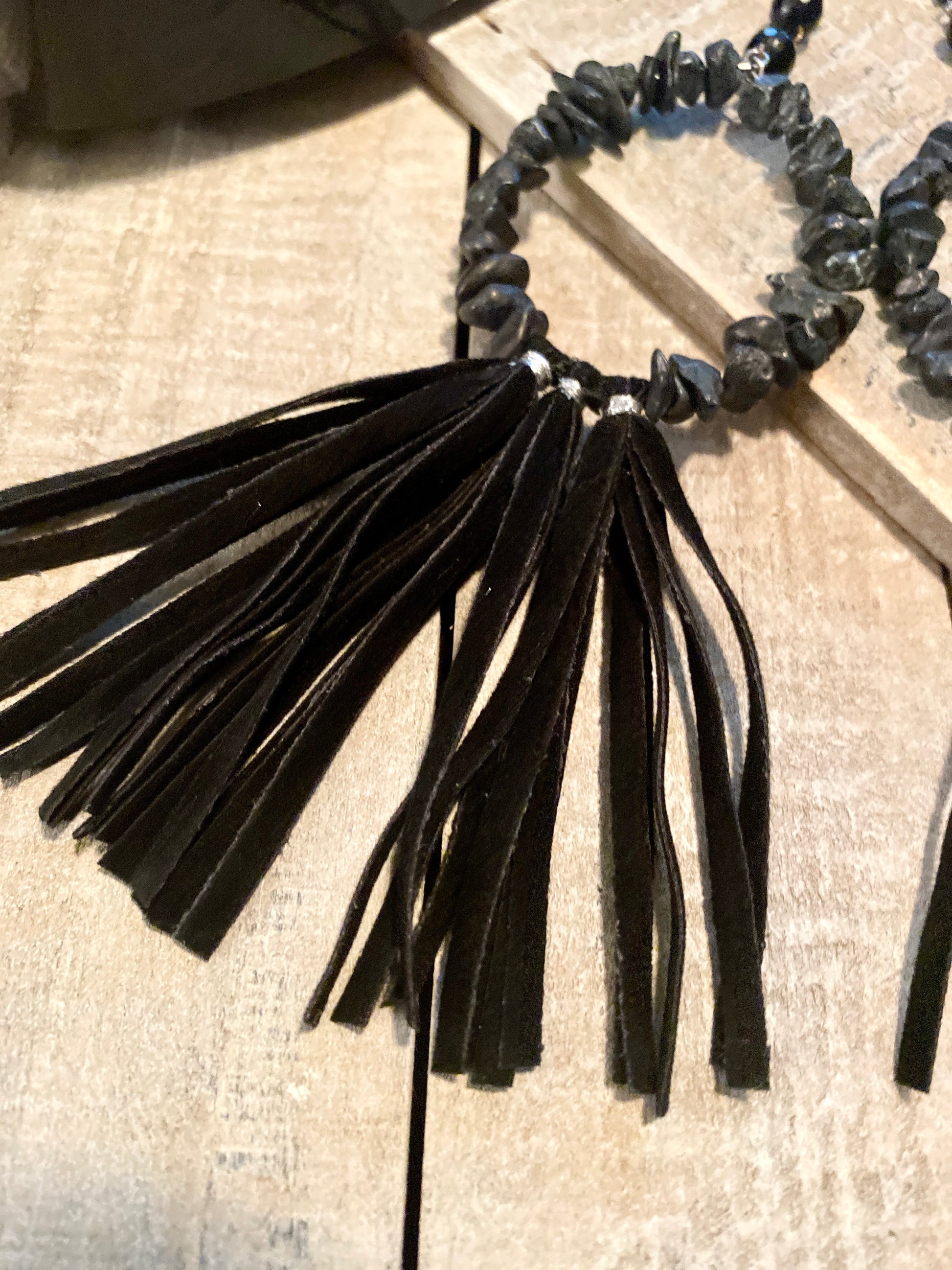 Black Funky Tommie Lee Fringe Earrings