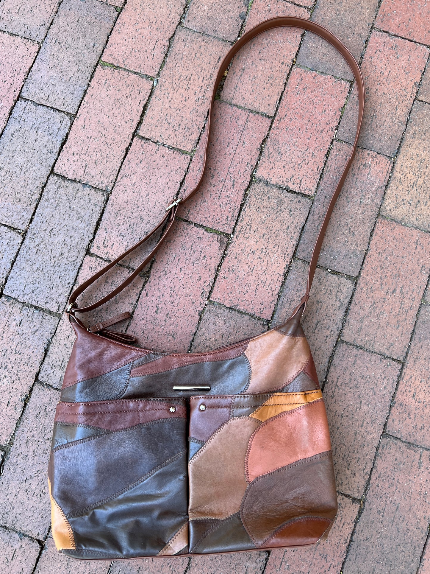 Funky 70s Style Preloved Monochromatic Brown Cross Body Purse