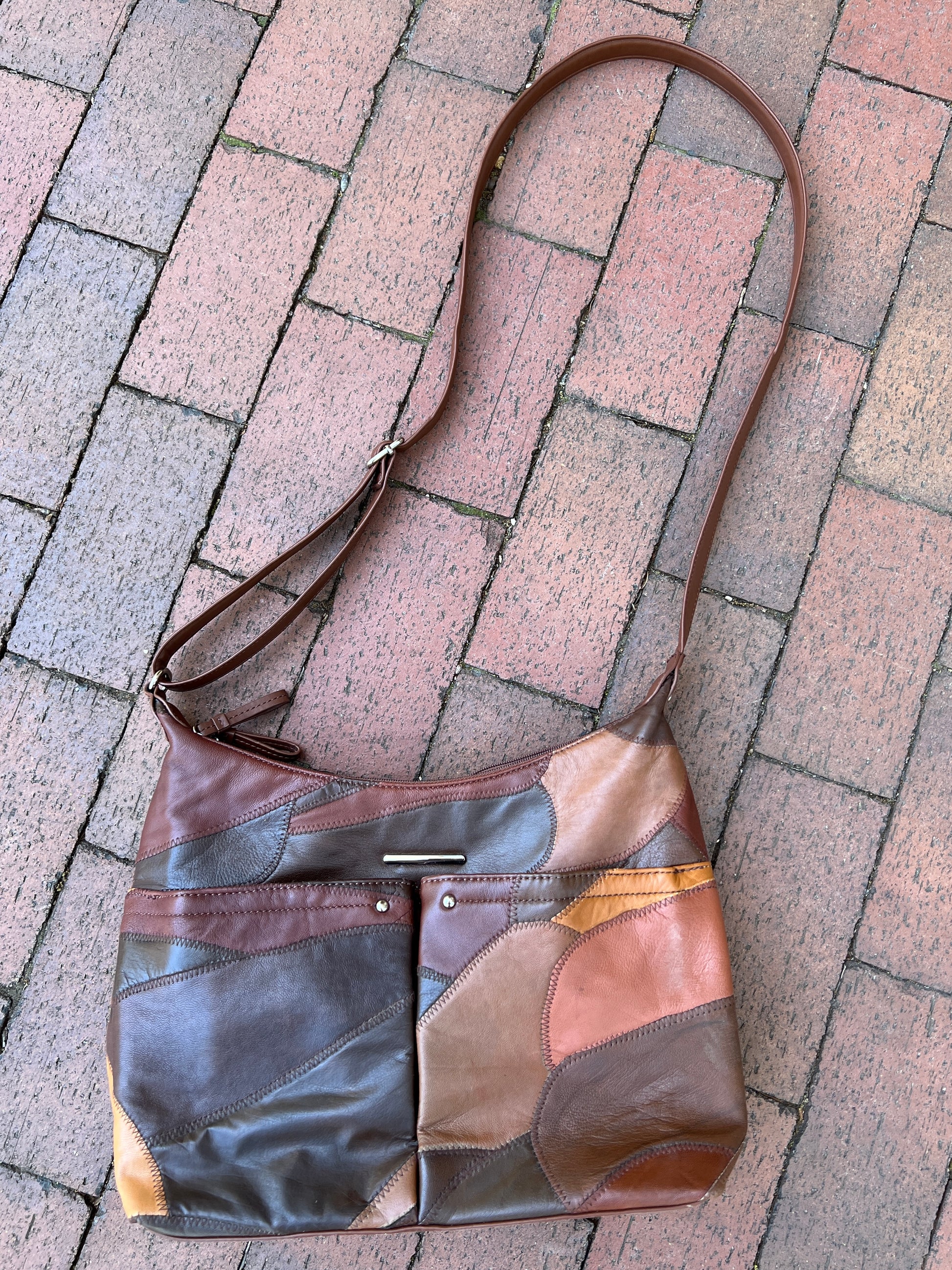 Funky 70s Style Preloved Monochromatic Brown Cross Body Purse
