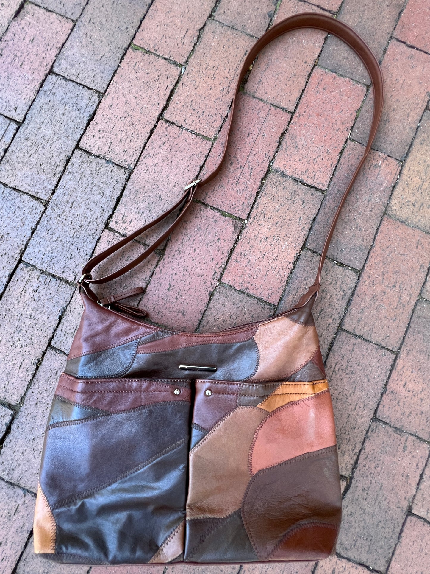 Funky 70s Style Preloved Monochromatic Brown Cross Body Purse