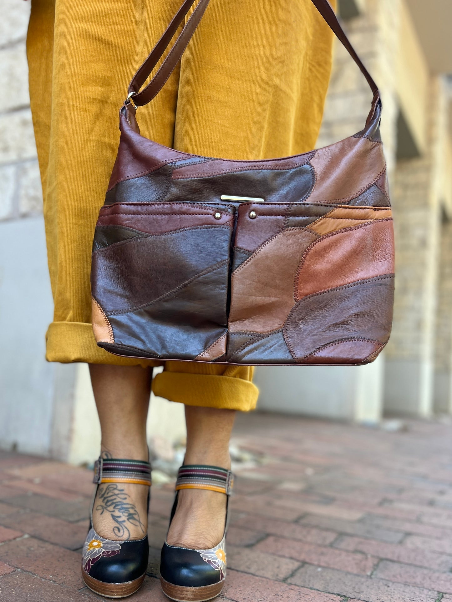 Funky 70s Style Preloved Monochromatic Brown Cross Body Purse