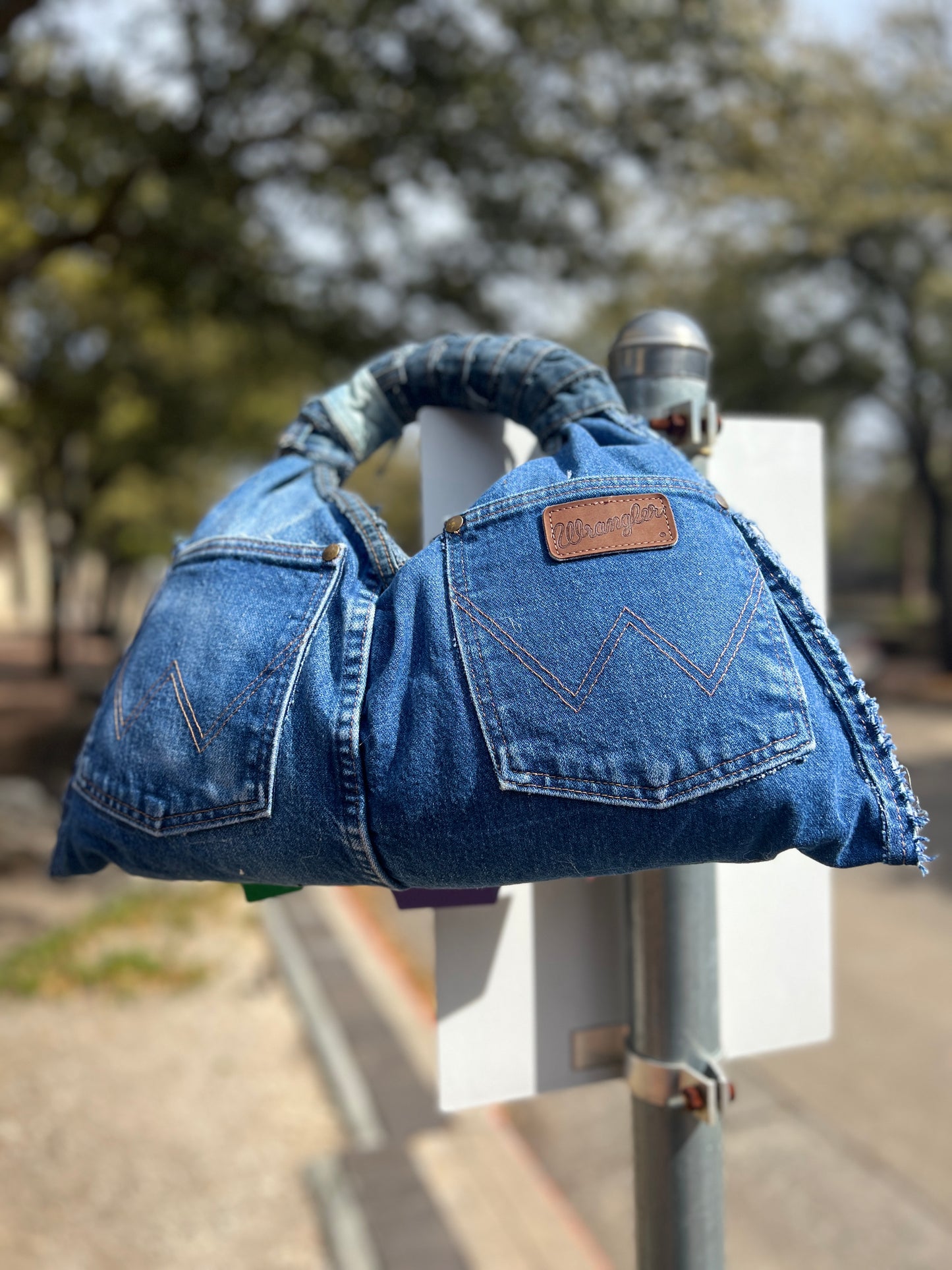 The Denim Abstract Funky Block Tote Bag