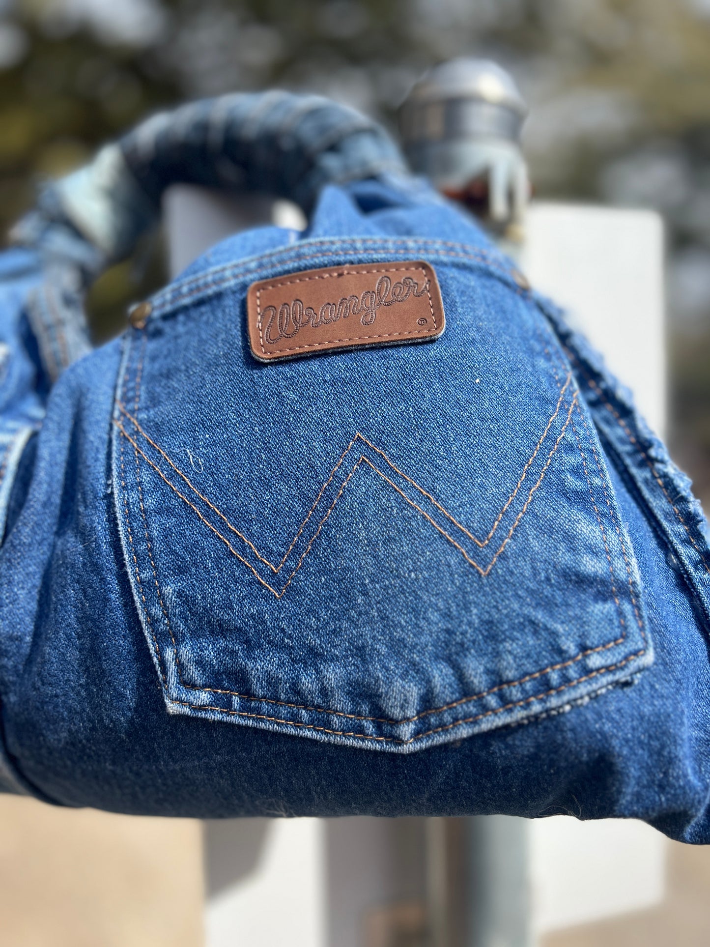 The Denim Abstract Funky Block Tote Bag
