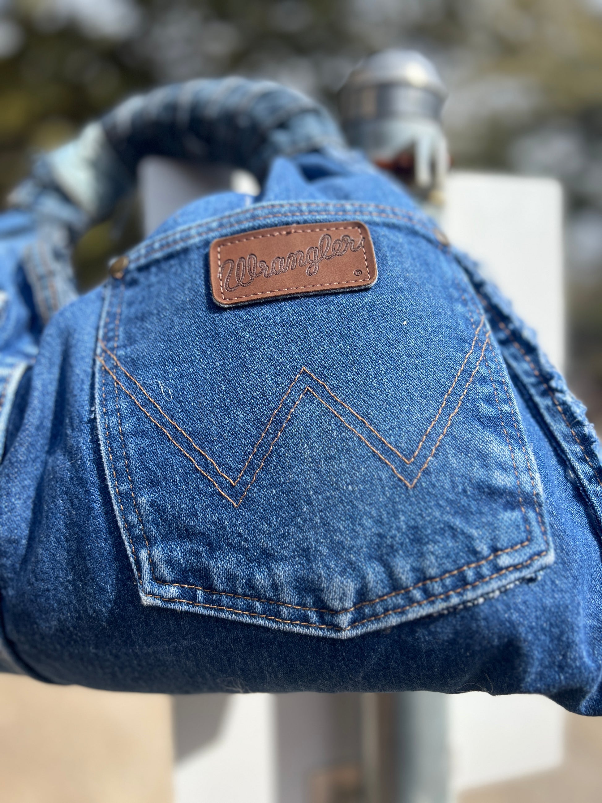 The Denim Abstract Funky Block Tote Bag