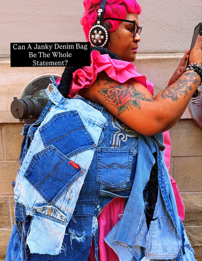 Two Sided Ugly Denim Janky Jean Bag