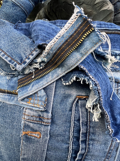 She Shady Ugly Denim Grunge Raggedy Bag