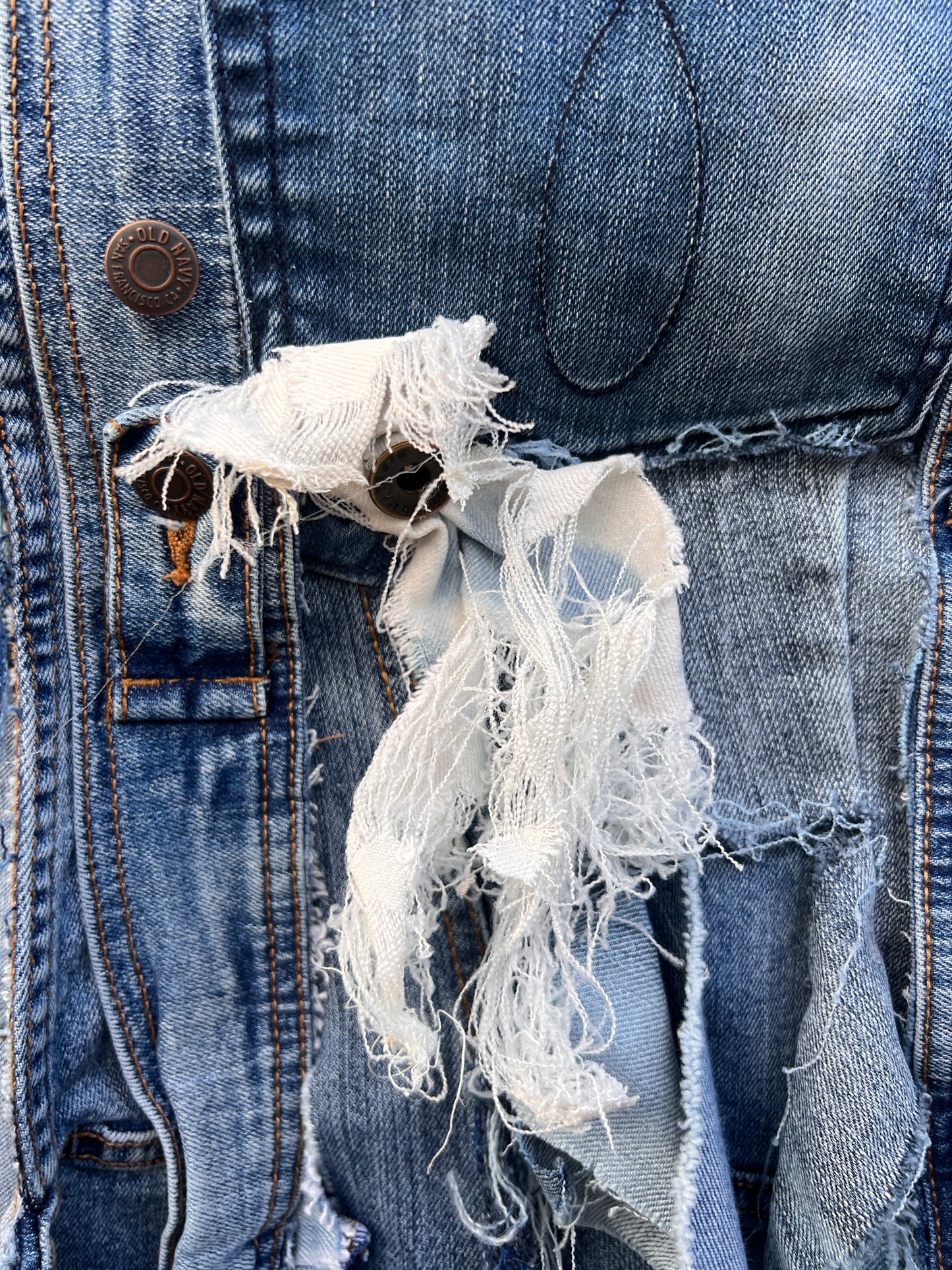 She Shady Ugly Denim Grunge Raggedy Bag