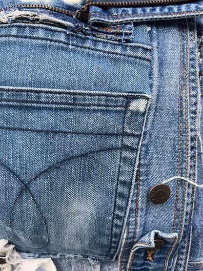 She Shady Ugly Denim Grunge Raggedy Bag