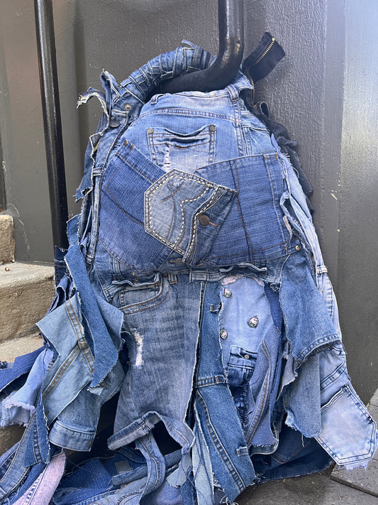 Denim Patch Funky Grunge Ugly Jean Bag