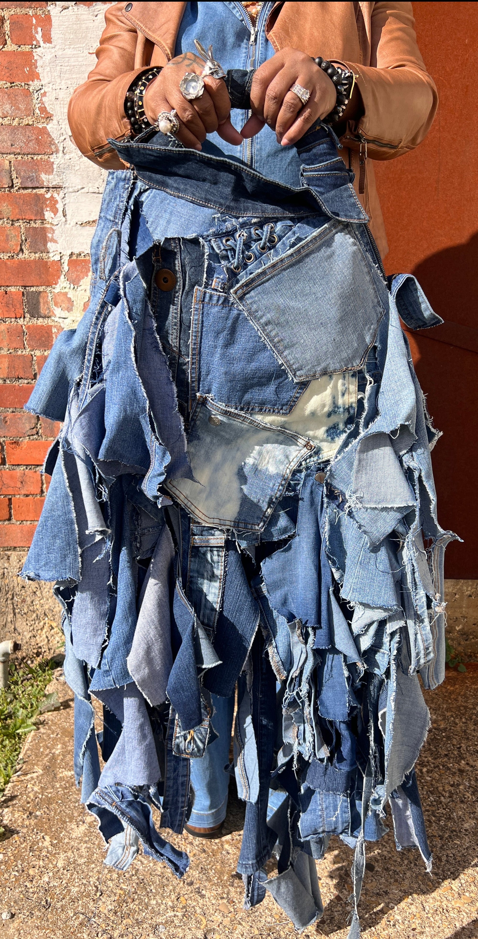 Keep It Funky And Grungy Ugly Denim Upcycled Jean Bag