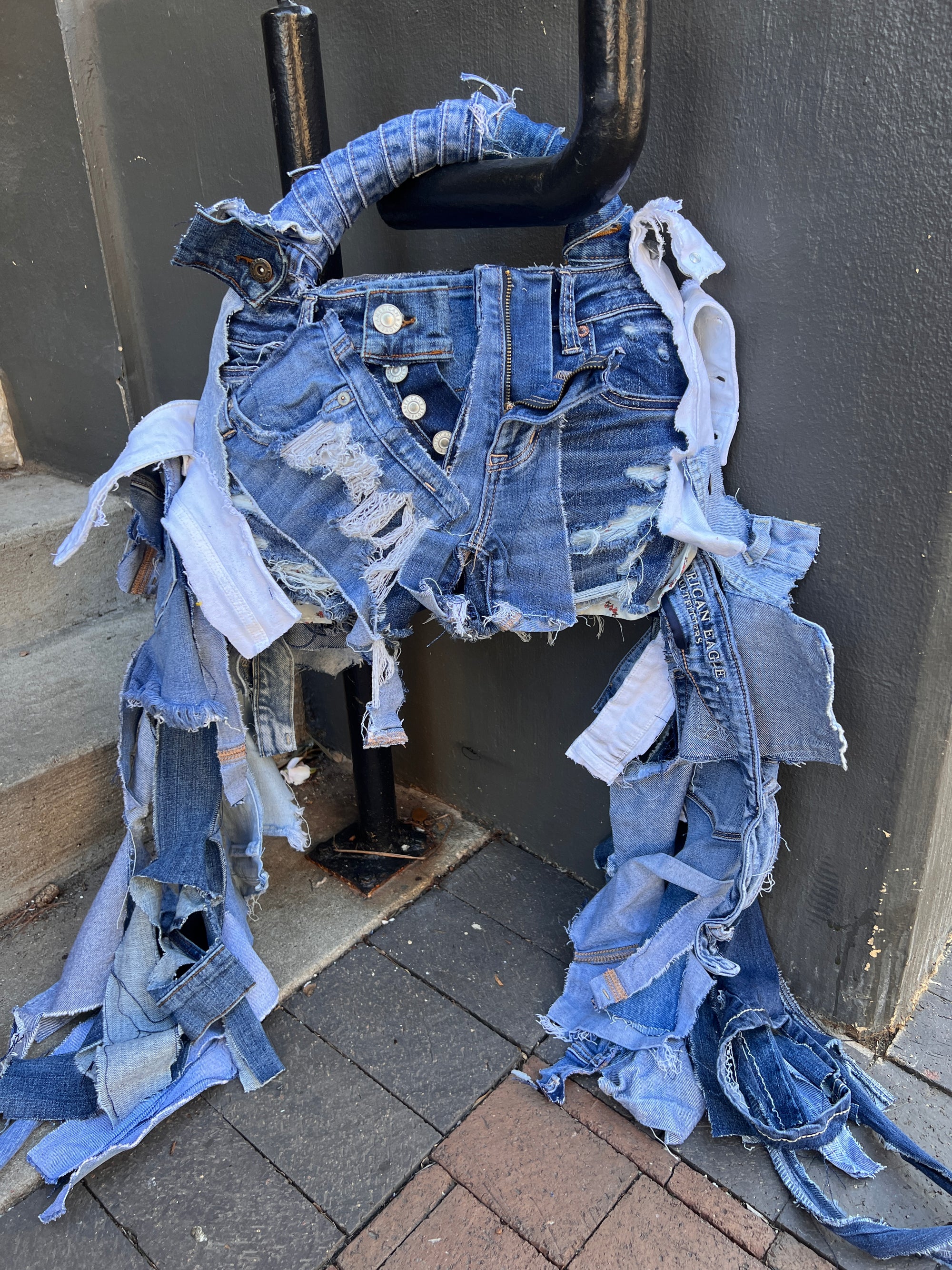 Denim On Denim Ugly Jean Upcycled Bag