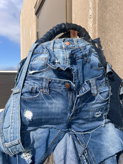 Never Plain Ugly Denim On Denim Jean Upcycled Bag