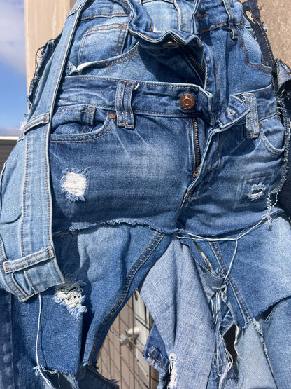 Never Plain Ugly Denim On Denim Jean Upcycled Bag