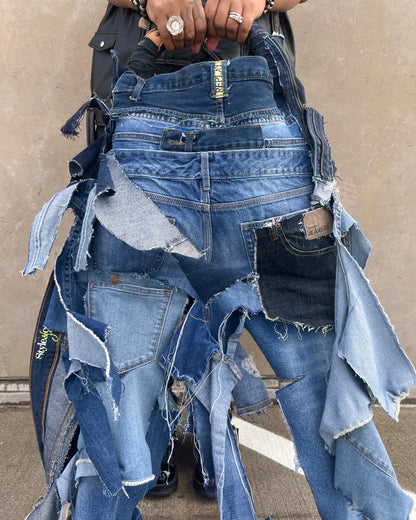 Never Plain Ugly Denim On Denim Jean Upcycled Bag