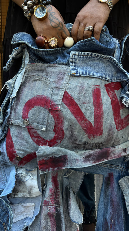 Dingy Love 2 Sided Ugly Denim Grunge Bag
