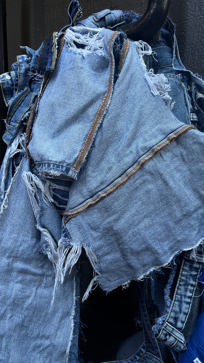 3 Way Wear Ugly Denim Bag; Performative Style