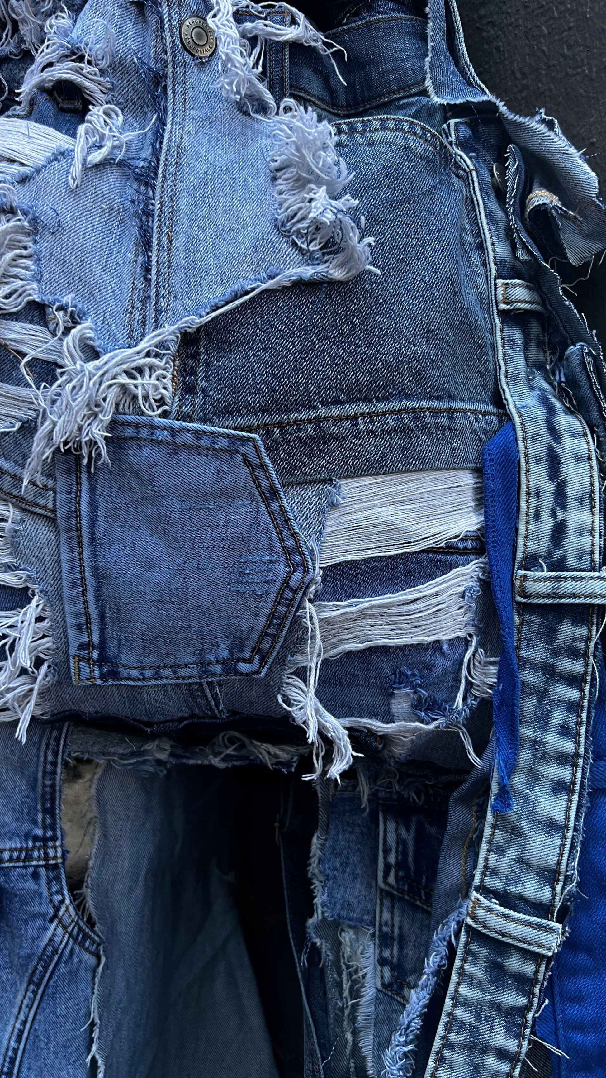 3 Way Wear Ugly Denim Bag; Performative Style