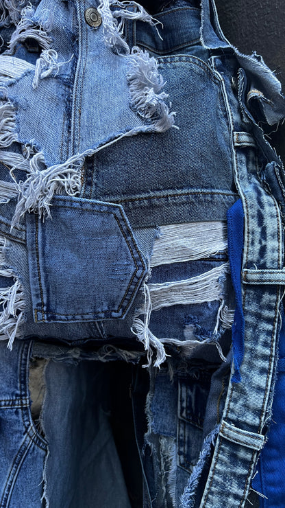 3 Way Wear Ugly Denim Bag; Performative Style