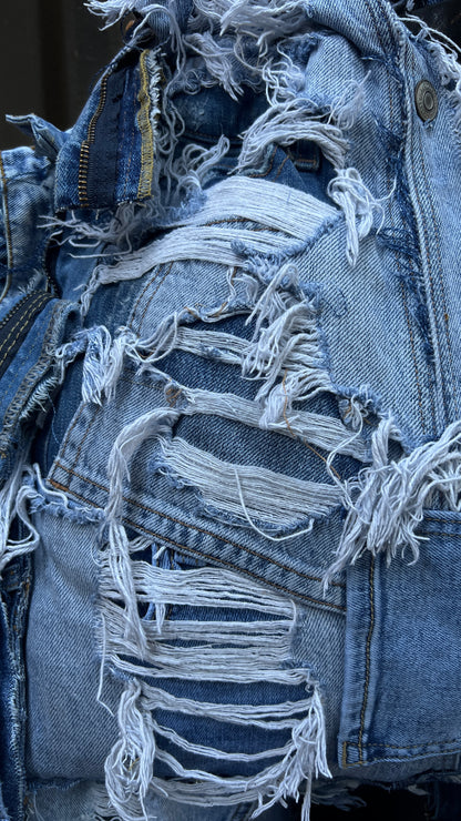 3 Way Wear Ugly Denim Bag; Performative Style