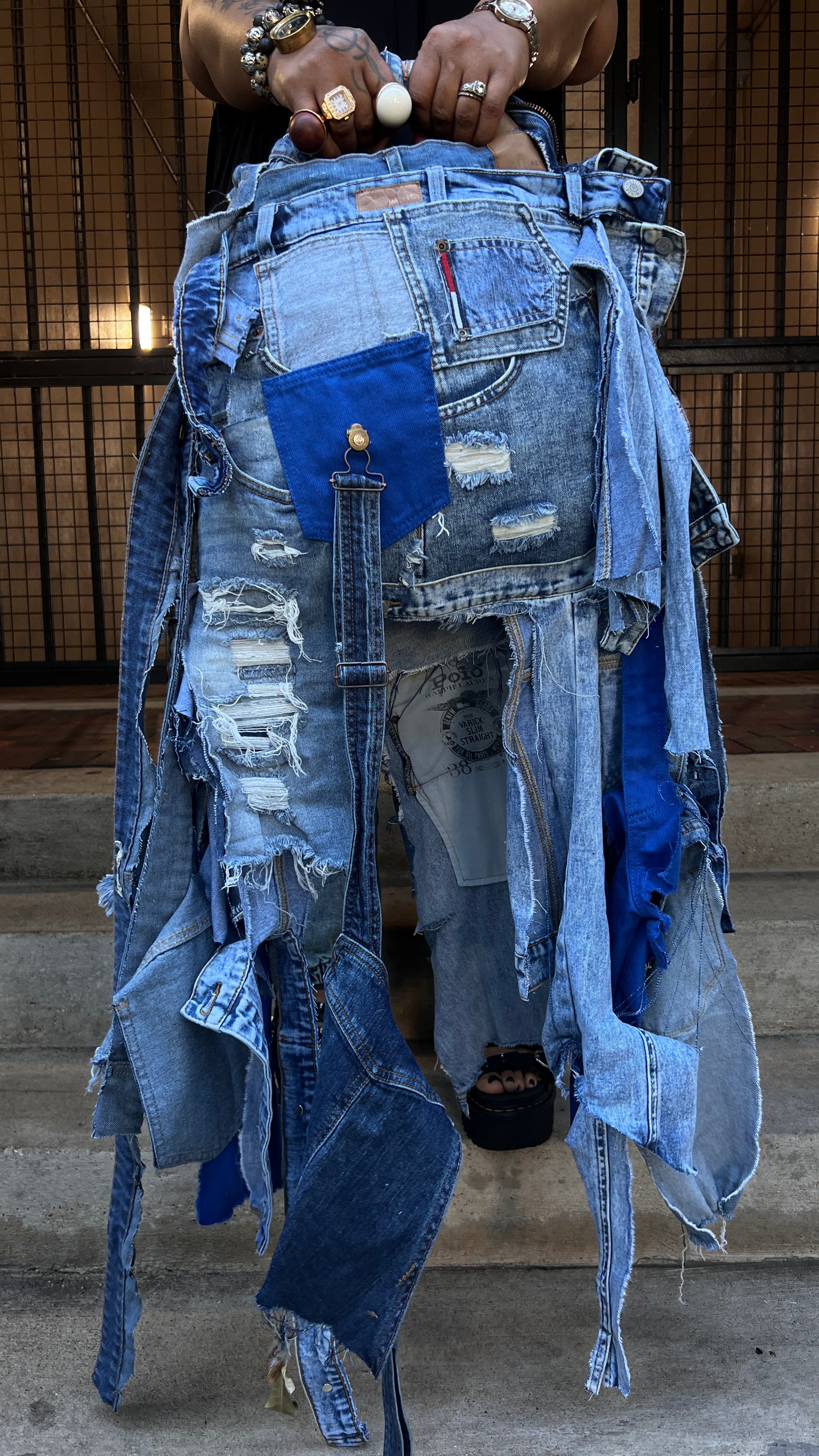 3 Way Wear Ugly Denim Bag; Performative Style