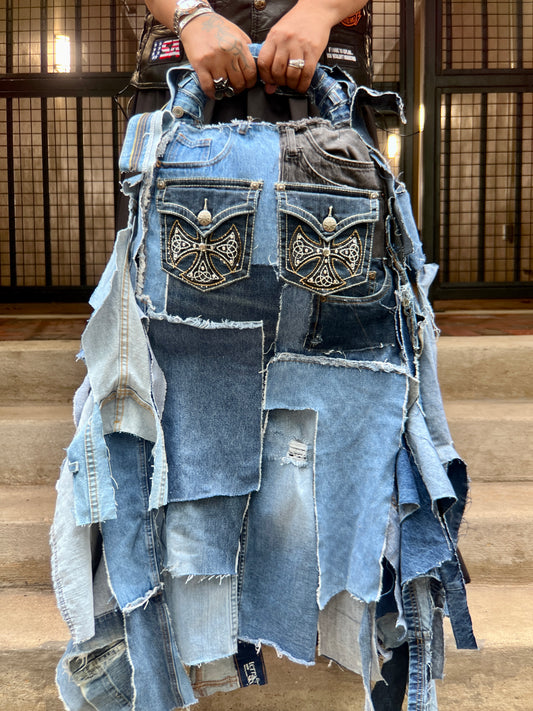 Extra Denim On Denim Ugly Jean Bag