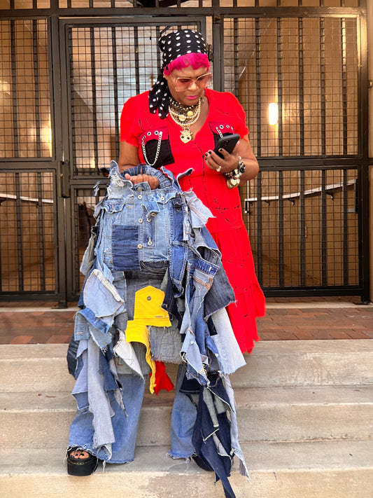 Big Ole' Funky Yellow Ugly Denim Bag: Odd Style