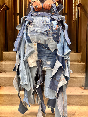 Strange Ugly  Jumper Junk Denim Jean Statement Bag!