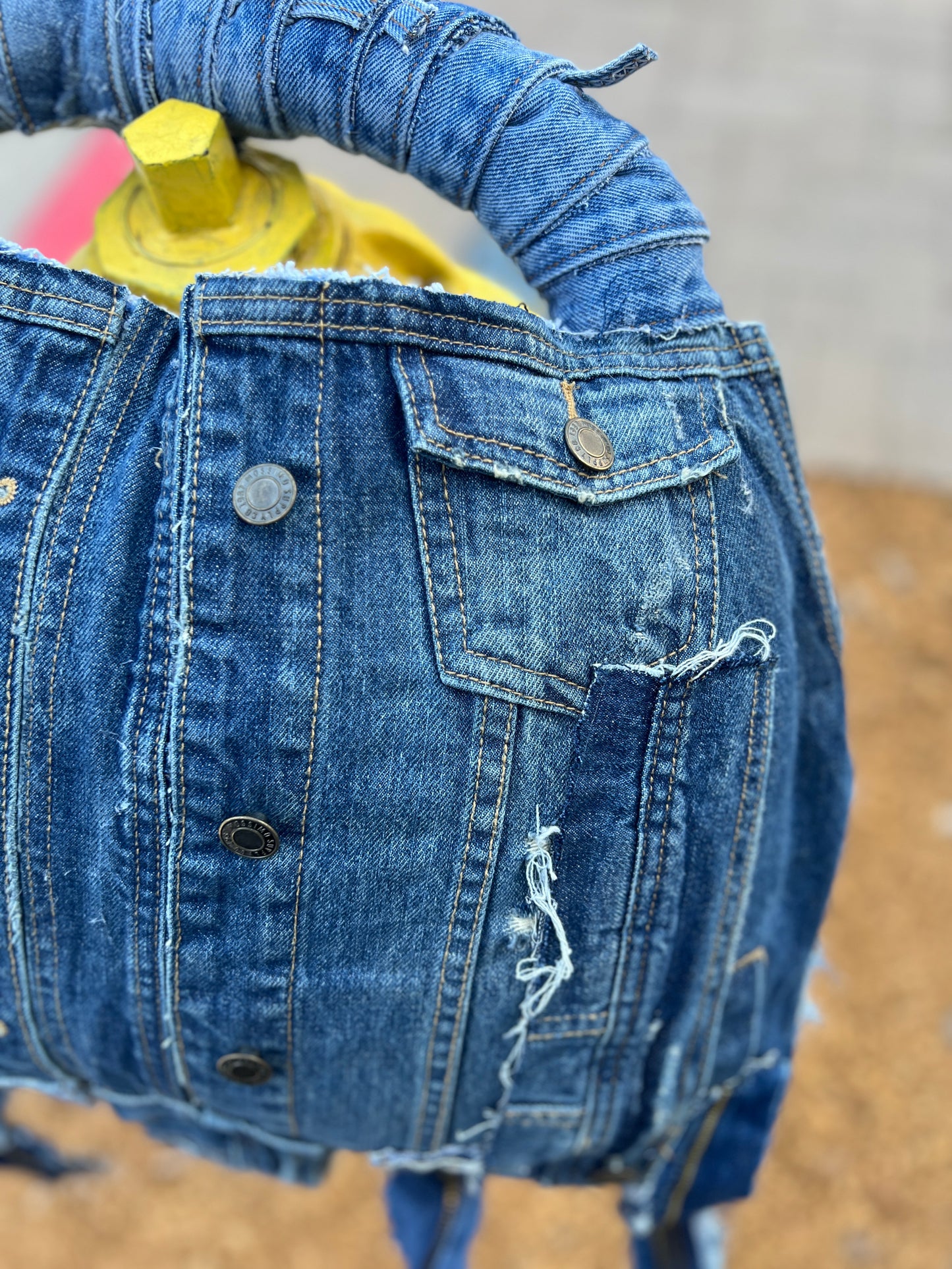 XL Ugly Denim Pocket 2 Sided Bag