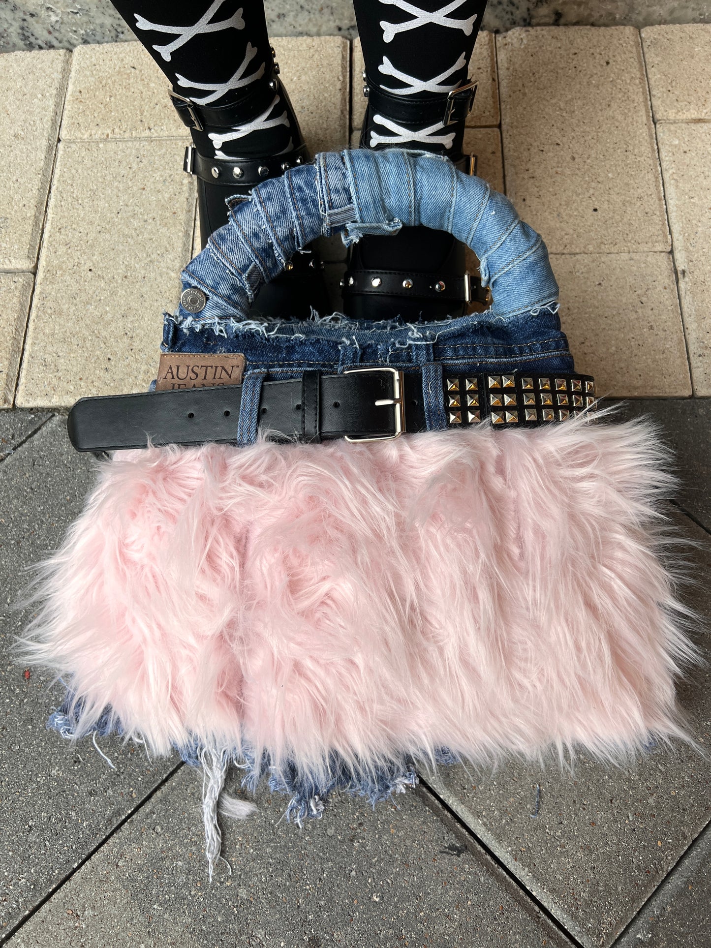 Its A No For Me Ugly Fluffy Denim Bag: Oddity Style