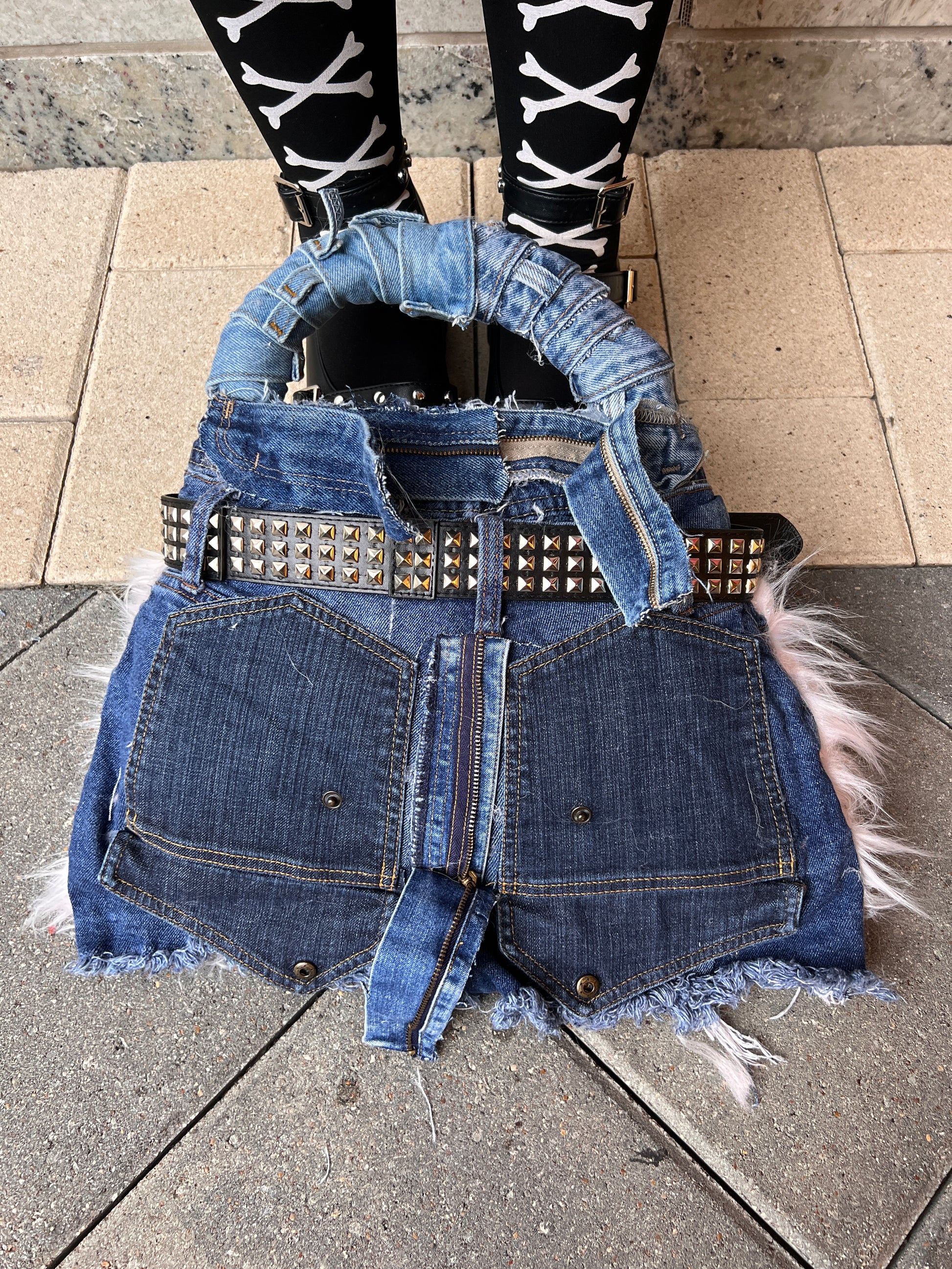 Its A No For Me Ugly Fluffy Denim Bag: Oddity Style