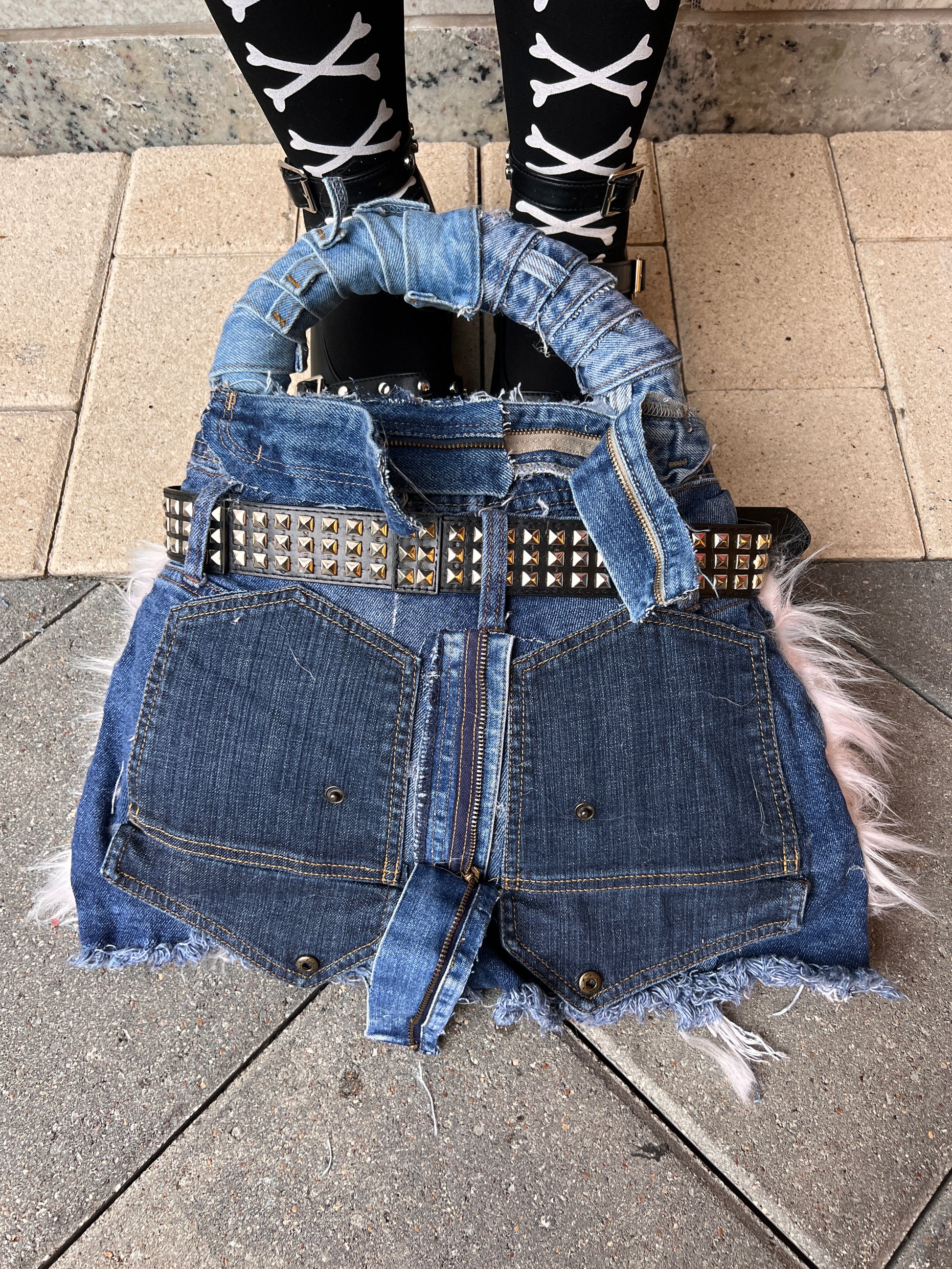 Its A No For Me Ugly Fluffy Denim Bag: Oddity Style