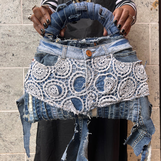 Lace Front Ugly Denim Bag