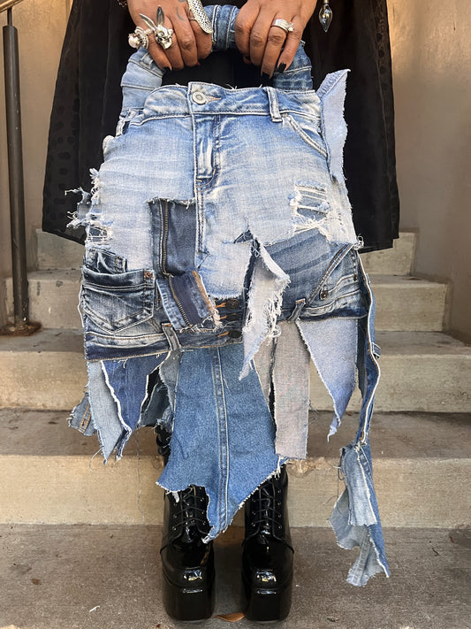 Get It Girl Ugly Denim XL Bag
