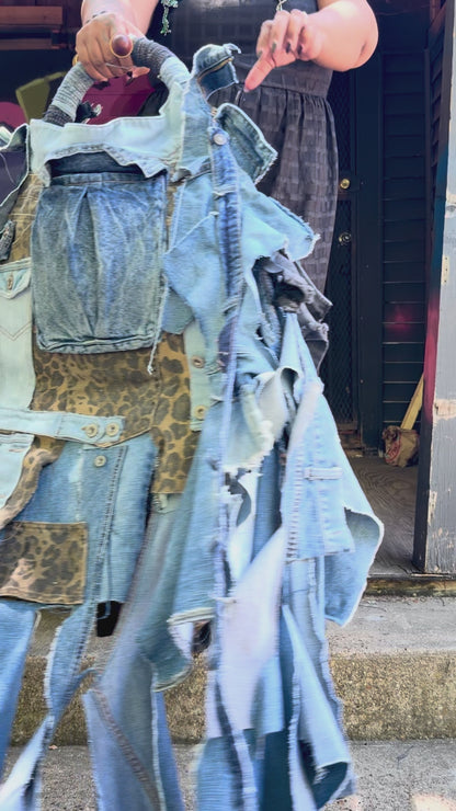 Funky Patchwork Ugly Denim Upcycled Statement Bag